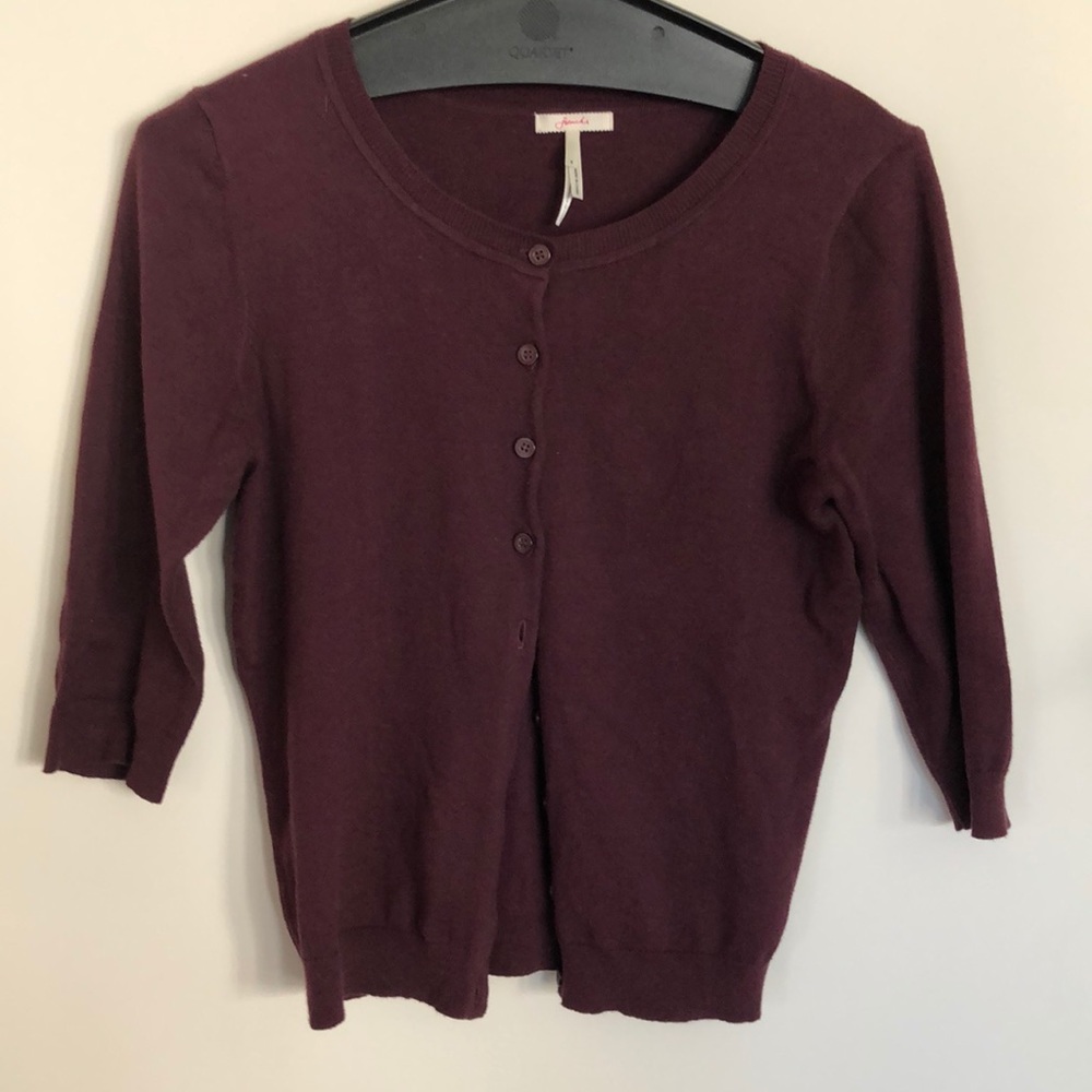 Maroon knit cardigan